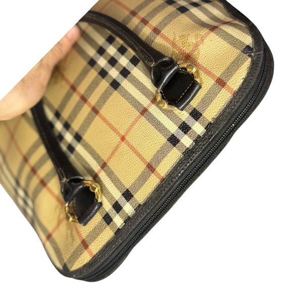 Burberry Nova Check Black Leather Satchel - Picture 7 of 13